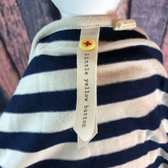 Anthropologie Little Yellow Button Perilla Striped - Picture 4 of 6
